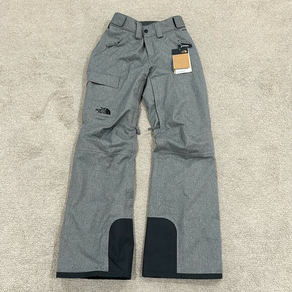 THE NORTH FACE Heathered Gray Freedom Insulated Winter Snow Pants Bottoms XS - Picture 2 of 16